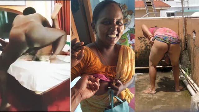 Tamil Aunty Boobs Pressed On – Rooftop Threesome Fucking Videos Free