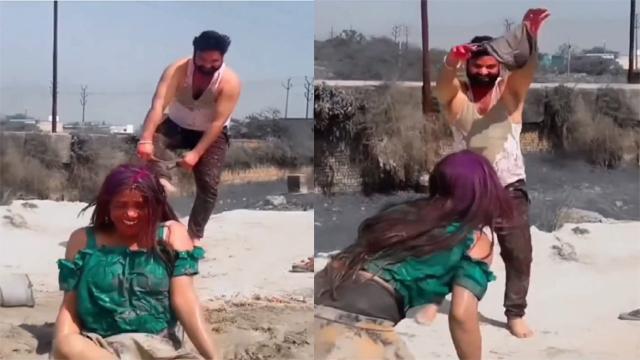 Panties Removed On Holi Girl Viral Video