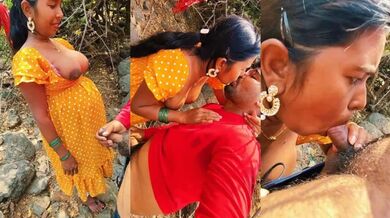 Tamil Bhabhi Giving Blowjob – Her Lover In The Forest Video