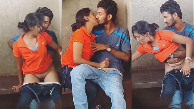 Horny College Girl Fucking BF In Outdoor HD